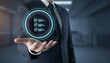 © Visunex - Businessman holding virtual checklist interface in modern office