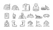 © MahfujaSultana - Arctic Exploration Icon Set: An illustrated collection of iconic symbols that represent arctic exploration, encompassing essential tools and elements used in polar environments.