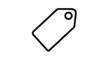 © TAJRIHAN - Simple black outline icon representing a price tag or product label for retail and shopping discounts