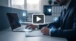 © Msthosneara - Professional Man Managing Digital Cybersecurity and Data Protection Strategy in a Modern Office Environment