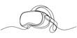 © Gerish - One continuous line drawing of  glasses of virtual reality. Virtual game concept. Single line draw design vector graphic illustration, Vr line art on white background, VR Headset Futuristic Technology