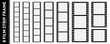 © Anna Drozdova - Black Film Reel Strip Frame Set is Transparent Space for Photo or Video. Cinema Movie Film Camera Roll Kit. Photo Booth Reel Strip Frame Collection. Vector Png Graphic Clipart Element