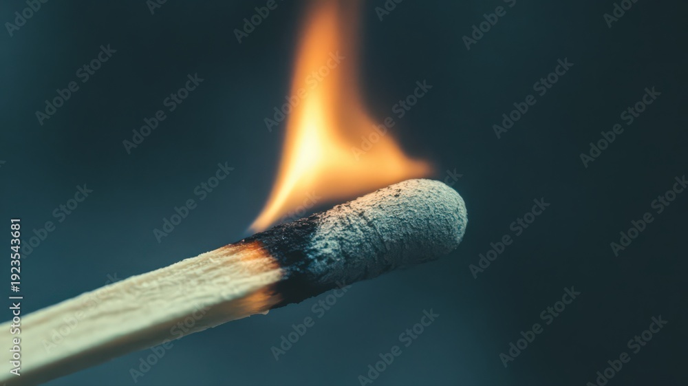 Macro View of a Matchstick Igniting Capturing the Moment of Combustion ...