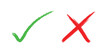 © MDASADUL - Green check mark and red cross symbols on transparent background for approval and rejection