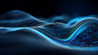 © mr Wajed - Abstract blue wave pattern with glowing lines and dots on dark background