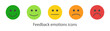 © SunnyScrap - Customer feedback emoji rating scale with colorful smiley faces vector icon set isolated on transparent background