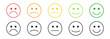 © SunnyScrap - Customer satisfaction survey emoji faces rating icon set in colorful flat style isolated on transparent background