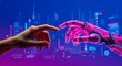 © Dougie C - Human and robot hands close to touching, artificial intelligence and robotics concept