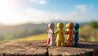 © Rohail - “Colorful figurines on wood, one apart, group united, symbol of inclusion and exclusion…”