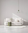 © Westend61 - Modern white living room with sofa and minimal decor