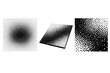 © Coosh448 - Dense halftone grain surface texture object shown in three views including flat view, perspective view, and macro view focusing on heavy dot concentration and