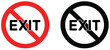 © EQBAL BASAR HABIB - Red and black prohibition signs vector illustrating exit forbidden, no entry, and restricted access icons