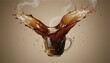 © PREEDA - Coffee splash glass cup brown background dynamic motion energy morning beverage caffeine healthy lifestyle liquid steam freshness creative concept