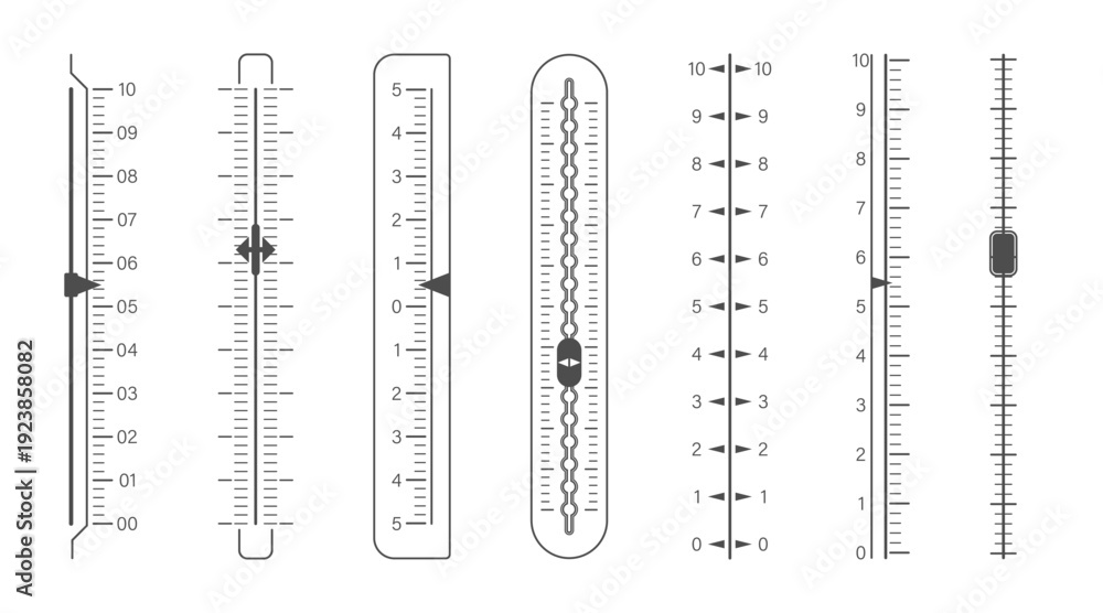 Verticle Ruler Vector File Vector de Stock Vertical measuring rulers with graduations. A set of ...