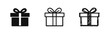 © drawing lines - Gift box icon set featuring solid, outline, and hand-drawn styles for celebrations and holidays.