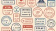 © Rawpixel.com - Colorful travel passport stamps desktop wallpaper