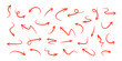 © FlammaChe - Hand-drawn curved arrow with decorative doodle style. Abstract vector illustration with textured lines and dynamic motion.