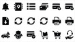 © MdKarvin - Set of 18 Black Flat Business Service Icons Vector