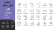 © MstRumana - Market Analysis and Business Intelligence line icon set. Contains symbols for data analytics, trends, and strategy. Line vector design for business reports and marketing presentations.