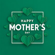 © Png  stock - Celebrating mother's day with a stylish green heart-themed design.