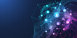 © TechSolution - Global network connection concept. Big data visualization. Social network communication in the global computer networks. Internet technology. Business. Science. Vector illustration