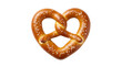 © reddish - A traditional golden brown heart shaped salted pretzel isolated on a transparent background