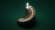 © AH Project - Career Path and Professional Growth Concept with Illuminated Steps and Upward Arrow