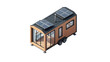 © prabashwara - Eco-friendly mobile tiny house illustration featuring solar panels for sustainable living solutions