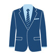 © creative vector hut - Classic blue suit with striped tie and pocket square