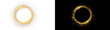 © rehena - PNG image of Glowing Gold Ring on Black and transparent background. Magic sparkle circle, abstract glitter frame, and shining light dust.