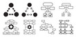© MdSamsul - Core node network, hierarchy tree and gear process icon set. vector illustration eps 10