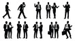 © nanda - Collection of Business People Silhouettes in Various Poses.