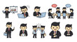 © loxia stock image - Cartoon Businessman in Various Office Scenes.
