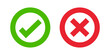 © Olena - Right and wrong buttons. Yes or no check mark icons in green tick box and red cross. Set of red X and green check mark. Tick and X mark icon for apps and websites