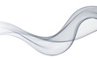 © lesikvit - Transparent gray wave with smooth curves, isolated on a white background.