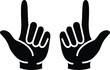 © Alif - Two hands making rock on hand gesture sign language symbol