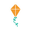 © azad - Kite vector clipart isolated, simple orange geometric kite illustration for kids design