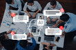 © InfiniteFlow - A diverse team collaborates in a modern office setup, integrating AI technology into workflow. Discussions focus on communication and data analysis for effective decision-making. Gantry