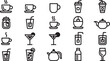 © MdNajmulHaque - A diverse collection of minimalist outline icons representing various hot and cold beverages for everyday use