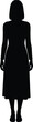 © Ahahila - Full body silhouette of a young woman standing in a long dress, isolated on white background, female figure, lady standing, vector art, fashion pose