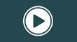 © Asif - Minimalist white play button icon on a dark teal background, symbolizing multimedia playback, video start, or audio initiation for digital content