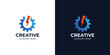 © Nozie Sky - Dynamic creative power logo design featuring a vibrant gear and an electric lightning bolt, symbolizing innovative industrial solutions and energetic technology development