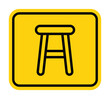 © Seetwo - Simple Outline of a Bar Stool Icon on Yellow Background for Design Use