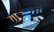 © WICHAI - The concept of e-learning encompasses online education, virtual classrooms, knowledge sharing, and modern learning technologies for business and educational platforms.