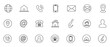 © Parvin Styles - Contact icon set.  Containing contact information, name, address, phone, e-mail, location, website, telephone, mail and more.  Contact symbol design template.