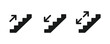 © Hunter Leader - Stairs icon set. Stairs sign. Climb up and down stairs sign. Staircase icons with up and down directional arrows.
