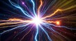 © Putra - Intense burst of multi-colored electrical energy radiates outward from a central point