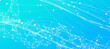 © JustPrint - Abstract technology background with a blue gradient. Features a white network of connected dots and lines, suggesting data, science, and communication.