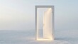 © Prince SUN - Open white door glowing with light in misty landscape