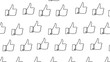 © faij sayed - Modern minimalist thumbsup gesture seamless pattern representing positive feedback approval and social media success on a clean white background
